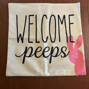 NWOT Hello Peeps Throw Pillow Cover 18x18